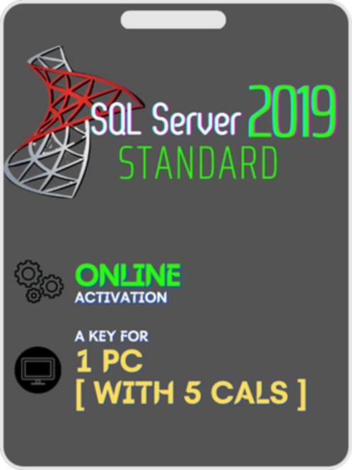 Microsoft SQL Server 2019 Standard  5 user cals