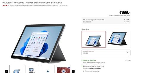 MICROSOFT SURFACE GO 3 - 10.5 inch, 8 GB - 128 GB