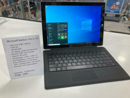 Microsoft Surface Pro 3 - i5 - 128GB SSD -12quot Met Garantie