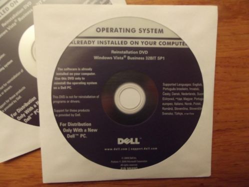 Microsoft Vista Business SP1 dvd - Dell 32bit 