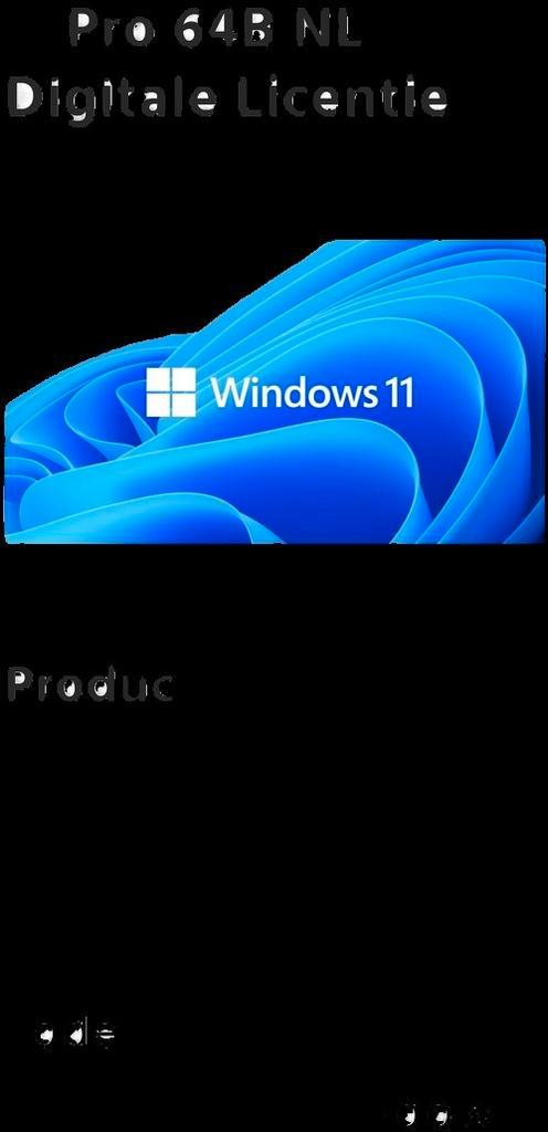 Microsoft Windows 11 Pro 64B NL Digitale Licentie.