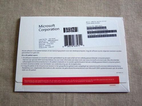Microsoft Windows 8.1 Nederlands 64bit en 32bit Nieuw