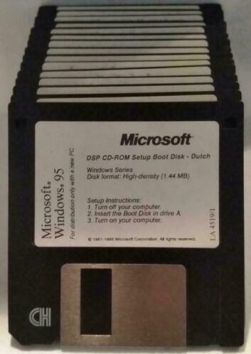 Microsoft windows 95 nederlands diskettes floppy diskette