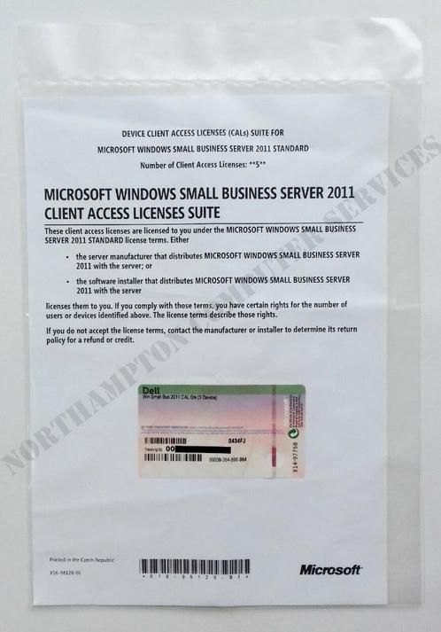 Microsoft Windows SBS 2011 Small Business Server Toegangcode