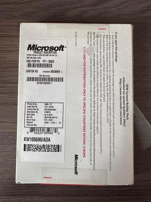 Microsoft Windows Server 2008 r2 Datacenter Licentie 64bit