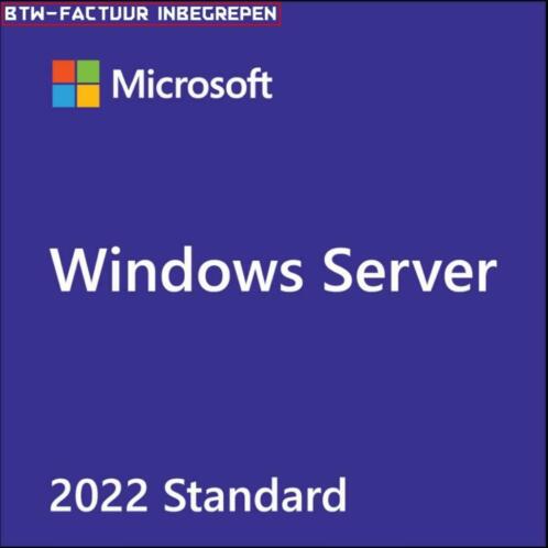 Microsoft Windows Server 2022 Standard met BTW-factuur.