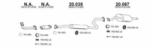 Middendemper HONDA CIVIC IV Fastback, CIVIC V Aerodeck, CIVI