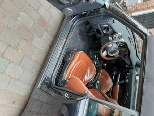 mini cabrio zwart bruin leer