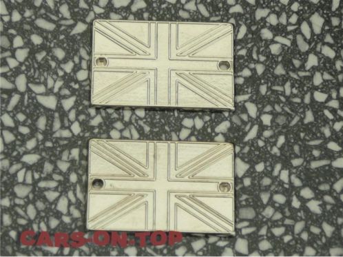 Mini Cooper setje metalen union jack emblemen 