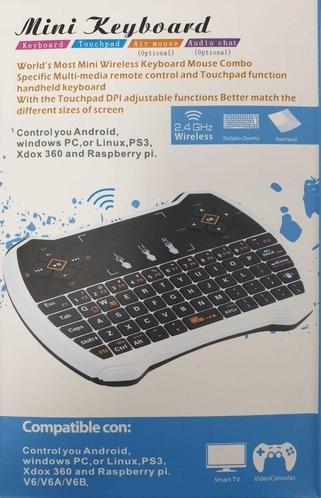 Mini Keyboard en Muis  2.4 Ghz  Wireless