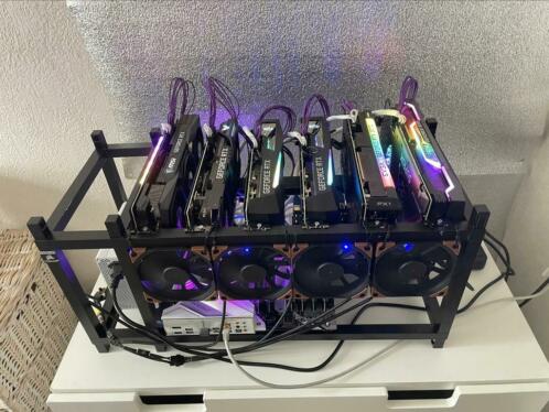 Mining Rig 365 MHs with x6 RTX 3070 High-Quality Parts