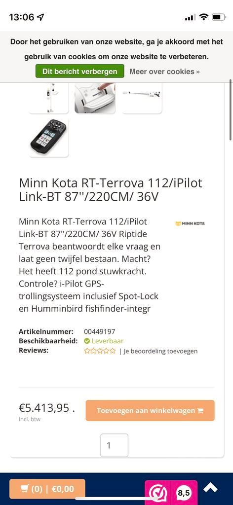 Minkota Terrova RT 112pond ipilot 36 volt schacht 220 cm