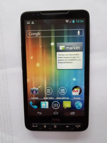 Mobiel HTC HD 2. Android 4.0.3 inclusief leren hoesje.