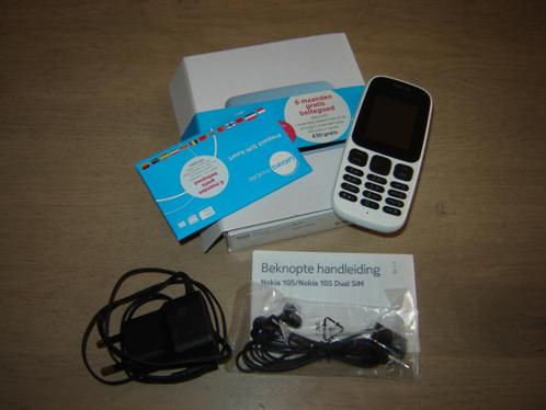 MOBIEL NOKIA 105 WIT GRATIS BELTEGOED  