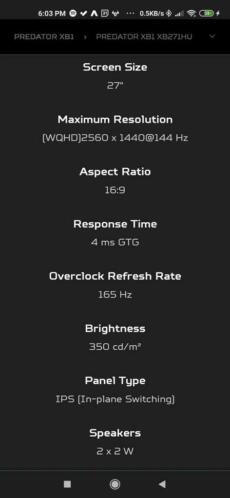 Monitor 2k 165hz screen nieuw prijs 688.-