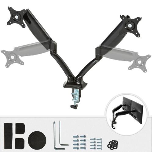 monitorbeugel (dubbel) voor 2 monitoren met gasveer 401730