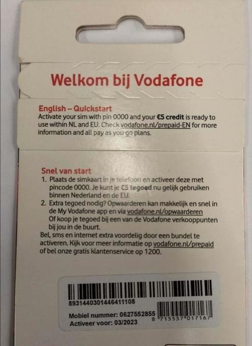 Mooi 06 Nummer Vodafone Prepaid 06-2755-2855