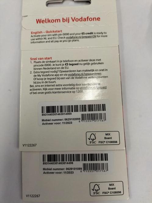 Mooi 06 Nummers Vodafone Samen Set