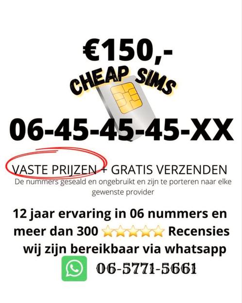 Mooi makkelijk 06 nummer simkaart GRATIS VERZENDEN PREPAID