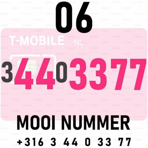 Mooi makkelijk mobiel 06-nummer 06 3 44 0 33 77 T-Mobile