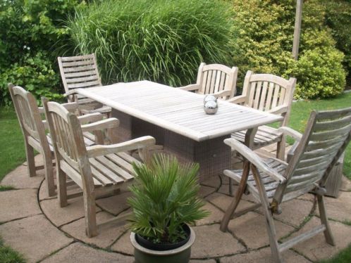 Mooie 6 persoons teak tuinset 