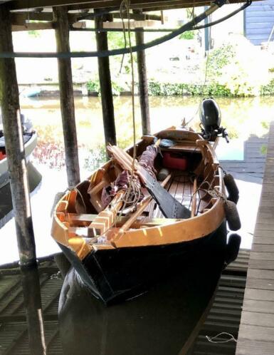 Mooie houten authentieke Gieterse Zeil Punter (Schreur)