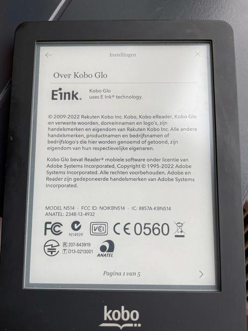 Mooie Kobo Glo E-reader met hoes