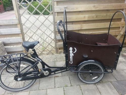 mooie zwarte cangoo bakfiets