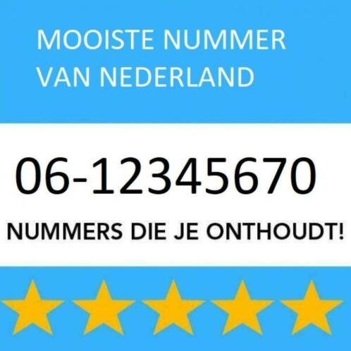 Mooiste 06 nummer van Nederland 06-12345670