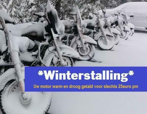 Motor winterstalling, warm en droog voor slechts 25euro pm