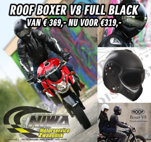 Motorhelm, Roof boxer fullblack NU 319,- 