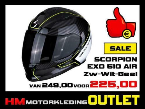  Motorhelm Scorpion - EXO 510 Air Frame - Zw-Wit-Geel 