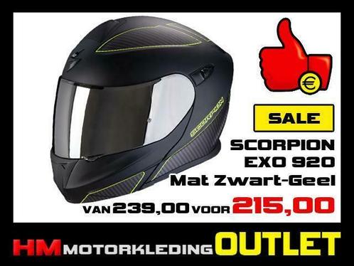  Motorhelm Scorpion - EXO 920 Flux - Mat Zwart-Geel 