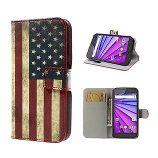 Motorola G3 Book Wallet CaseHoesje USA vlag (Book Case)