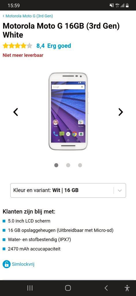 motorola moto G White 16 GB