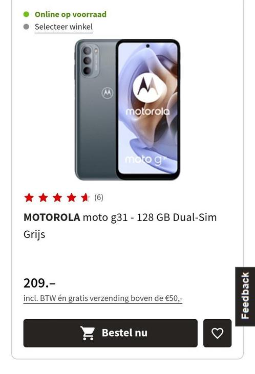 Motorola Moto g31- 128GB (Dual sim) met de bon en garantie
