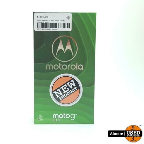 Motorola Moto G7 Plus 64GB Zwart  Nieuw uit doos