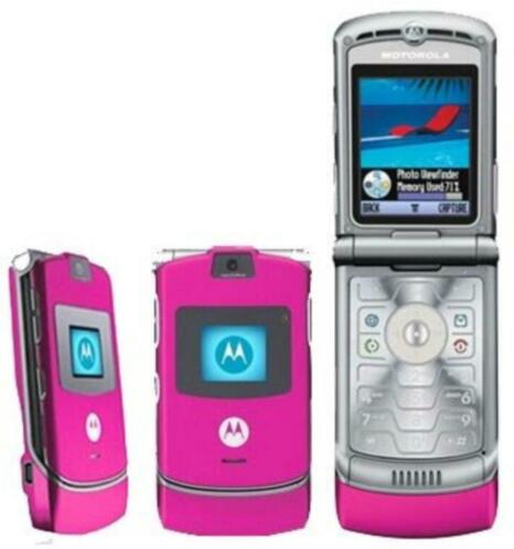 Motorola V3 Nieuw kleur Roze Direct leverbaar.
