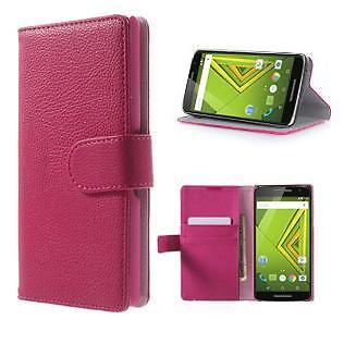 Motorola X Play Book Wallet CaseHoesje Roze (Book Case)