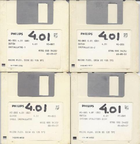 MS-DOS 4.01 Dutch, installatiediskettes op floppy (compleet)