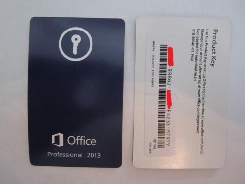 MS Office 2013 Professional, niet eerder gebruikte kaartjes
