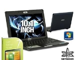 Msi wind u123 nieuw in dos 2gb ram hdd 160 gbs windows 7