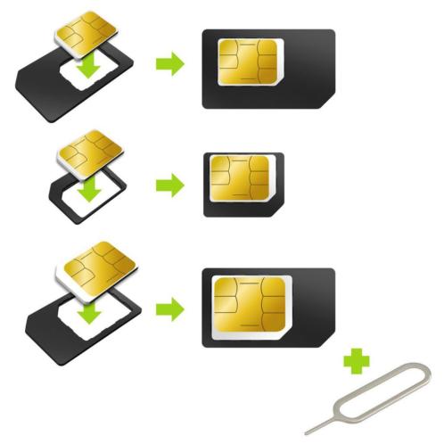 Muvit Simkaart adapter set voor micro en nano sim  pin