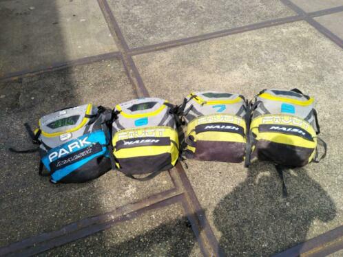 naish kiteset, pivot, park en cabrinha tronic, 5 6 7 en 9 m