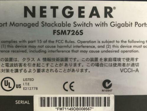 Netgear 24-port switch FSM726S