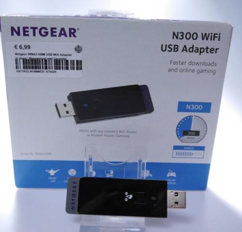 Netgear WNA3100M USB Wifi Adapter in doos  Nieuwstaat met G