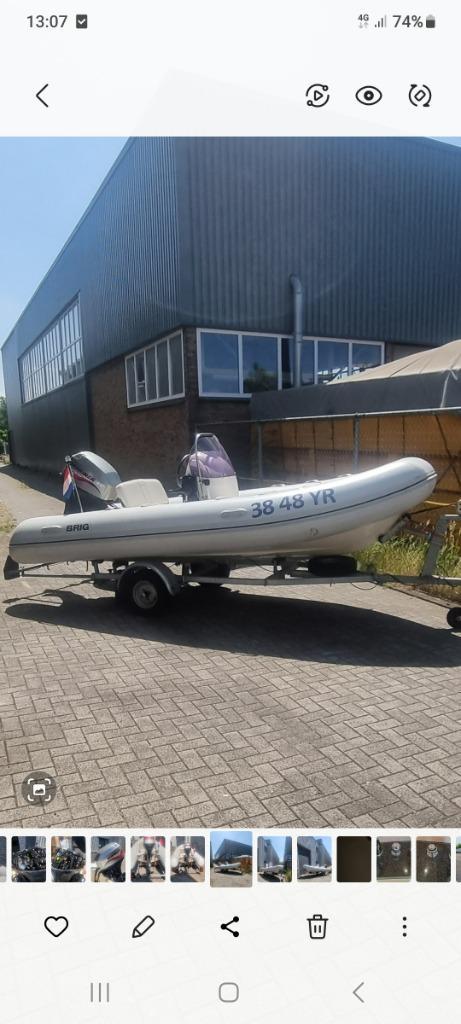 Nette BRIG  450  Rib met een Mariner 40 pk  4 takt motor