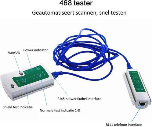 Netwerk Tester - Compleet - Set in etui- RJ45RJ12RJ11Cat5