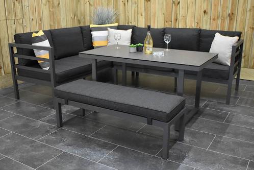 Nevada Loungeset Hoekbank met Ligbed Functie Dark Grey