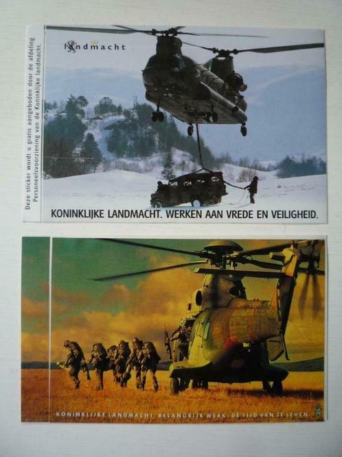 NIEUW 2x KL Landmacht stickers Chinook  Cougar helikopter